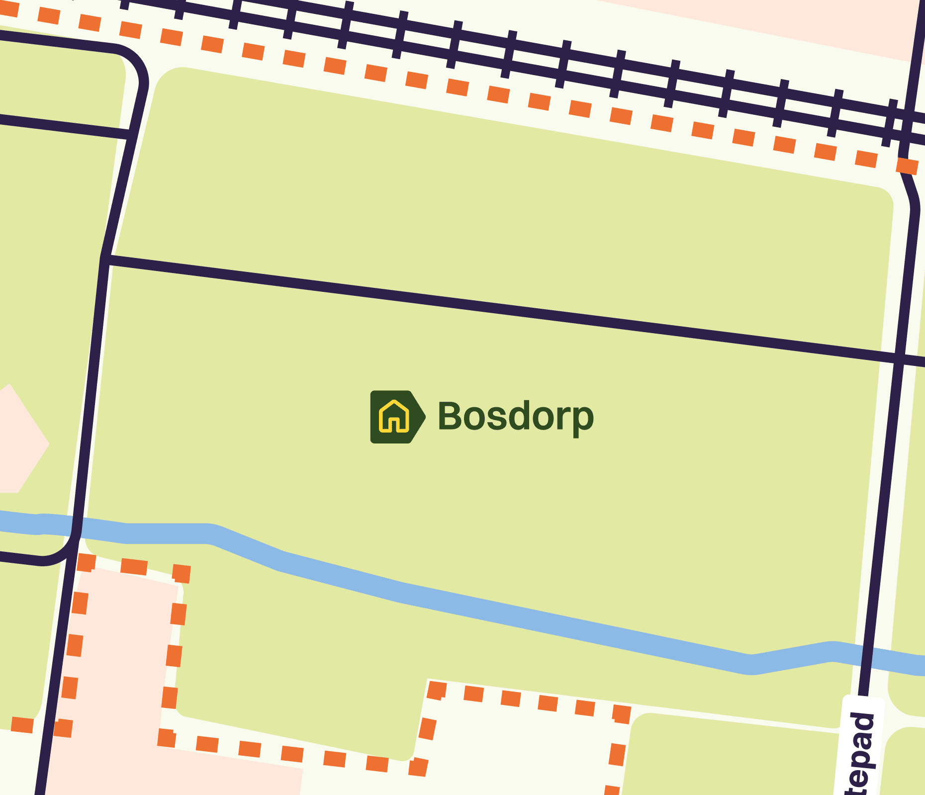 Buurt Bosdorp midden-noord in de nieuwe wijk Eschmarkerveld.