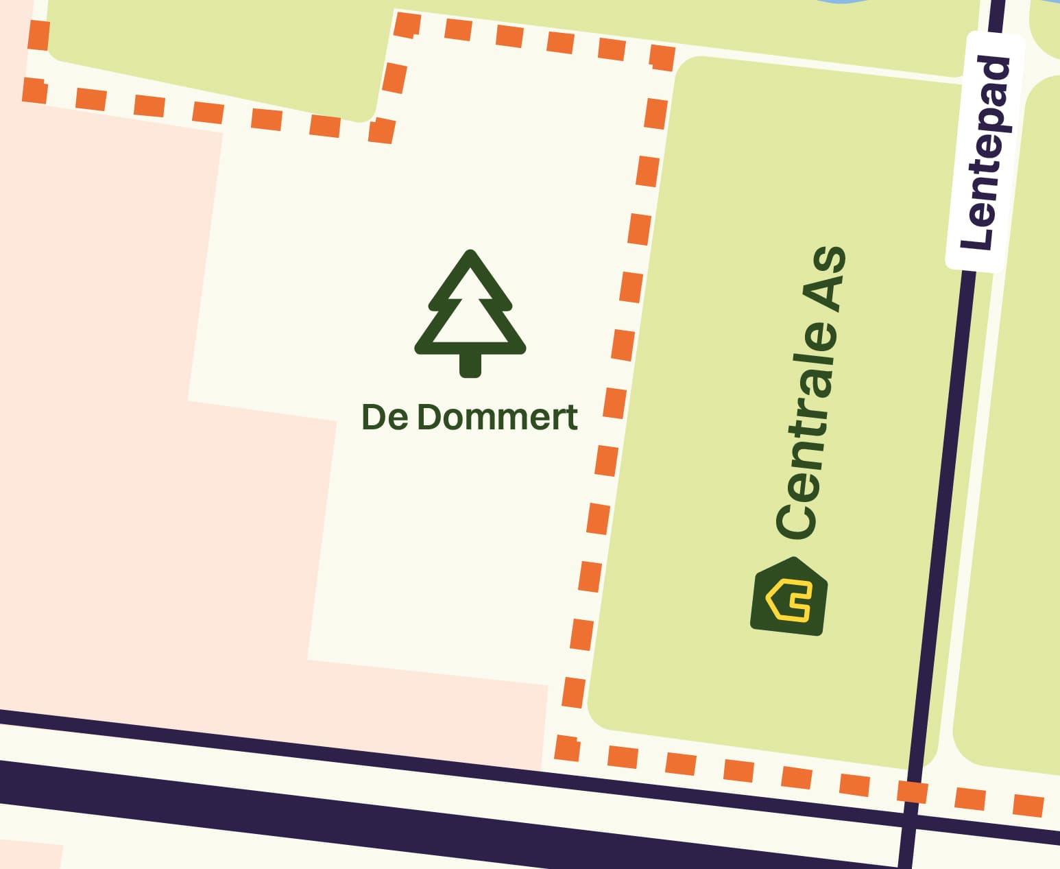 Buurt Centrale As in het zuiden/midden van de nieuwe wijk Eschmarkerveld.